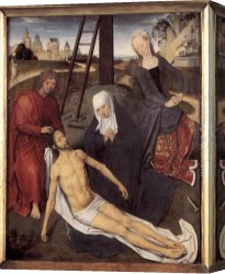 Memling Canvas Paintings - Triptych of Adriaan Reins [detail 2, central panel] by Hans Memling